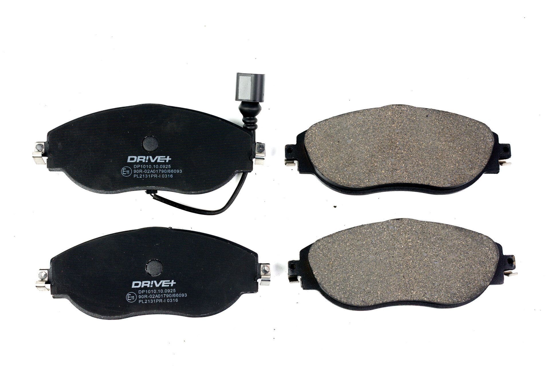Dr!ve+ DP1010.10.0925: Bremseklodser foraksel, med tilbehør, med fjeder, med klæbefolie, med skruer