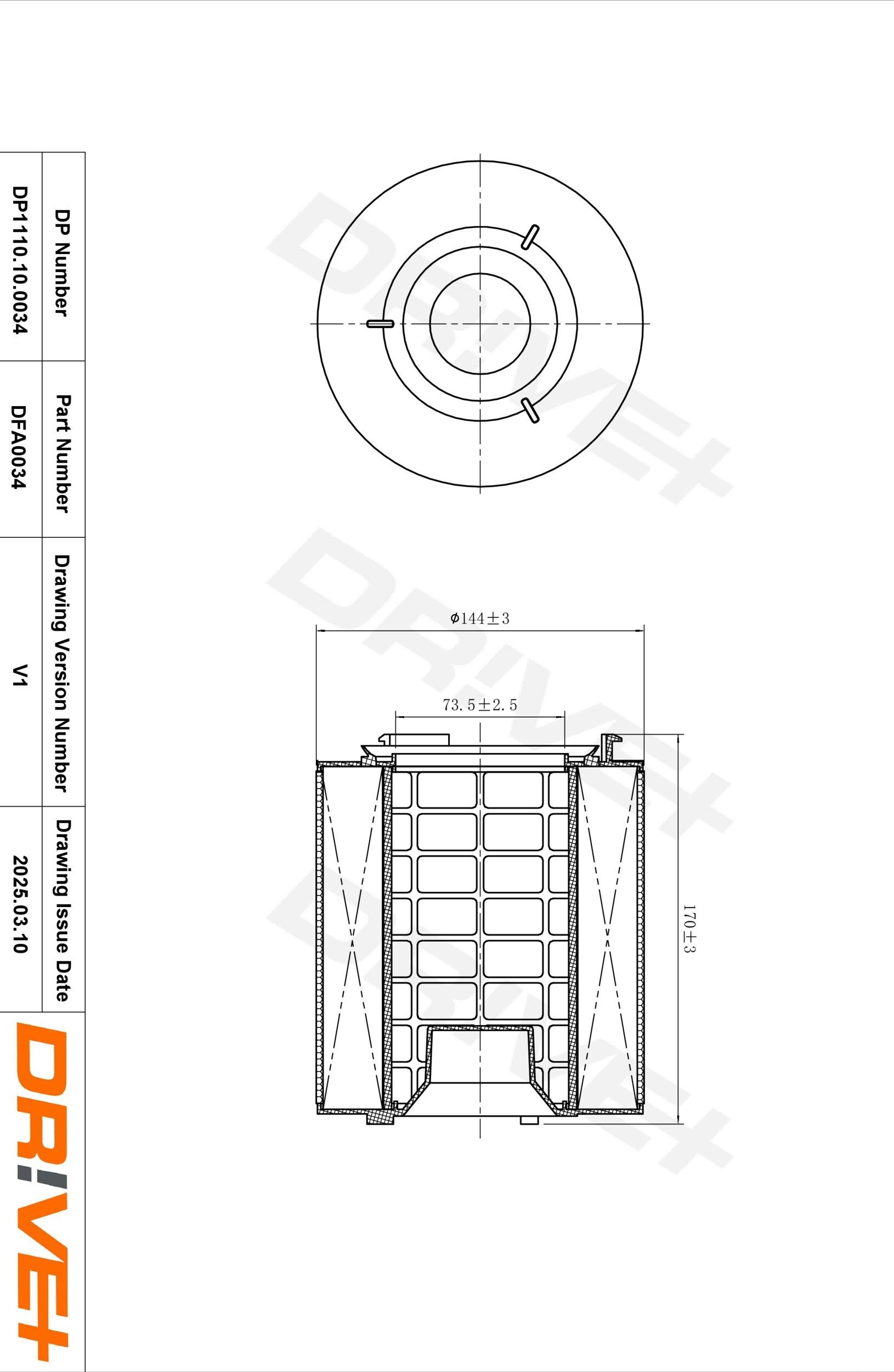 Dr!ve+ DP1110.10.0034: Luftfilter
