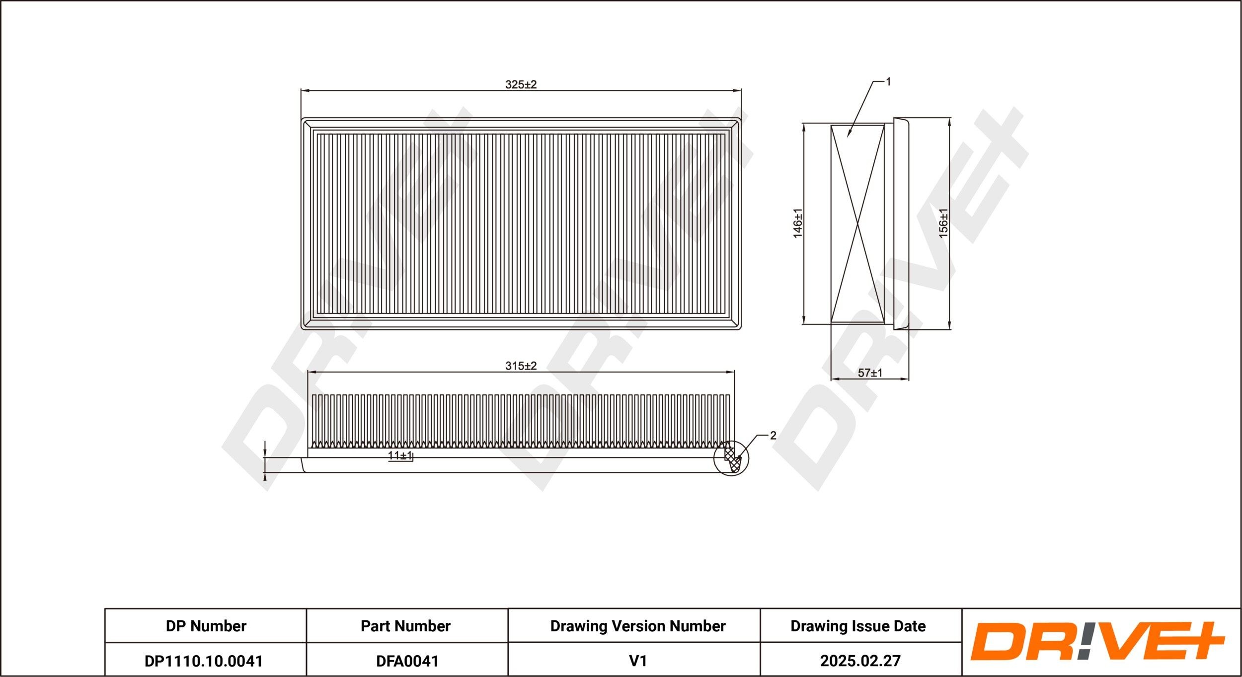 Dr!ve+ DP1110.10.0041: Õhufilter