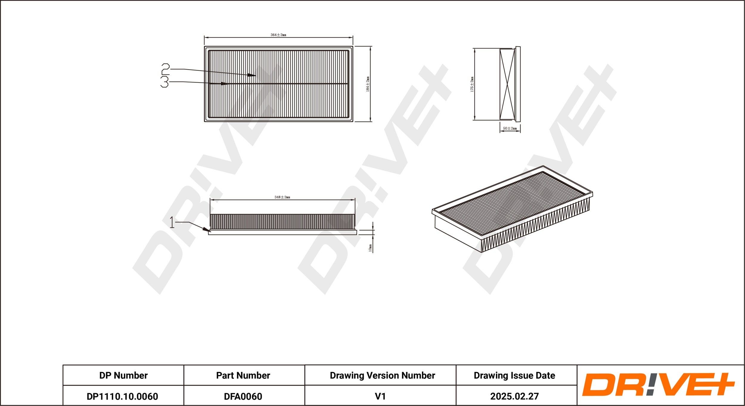 Dr!ve+ DP1110.10.0060: Vzduchový filter
