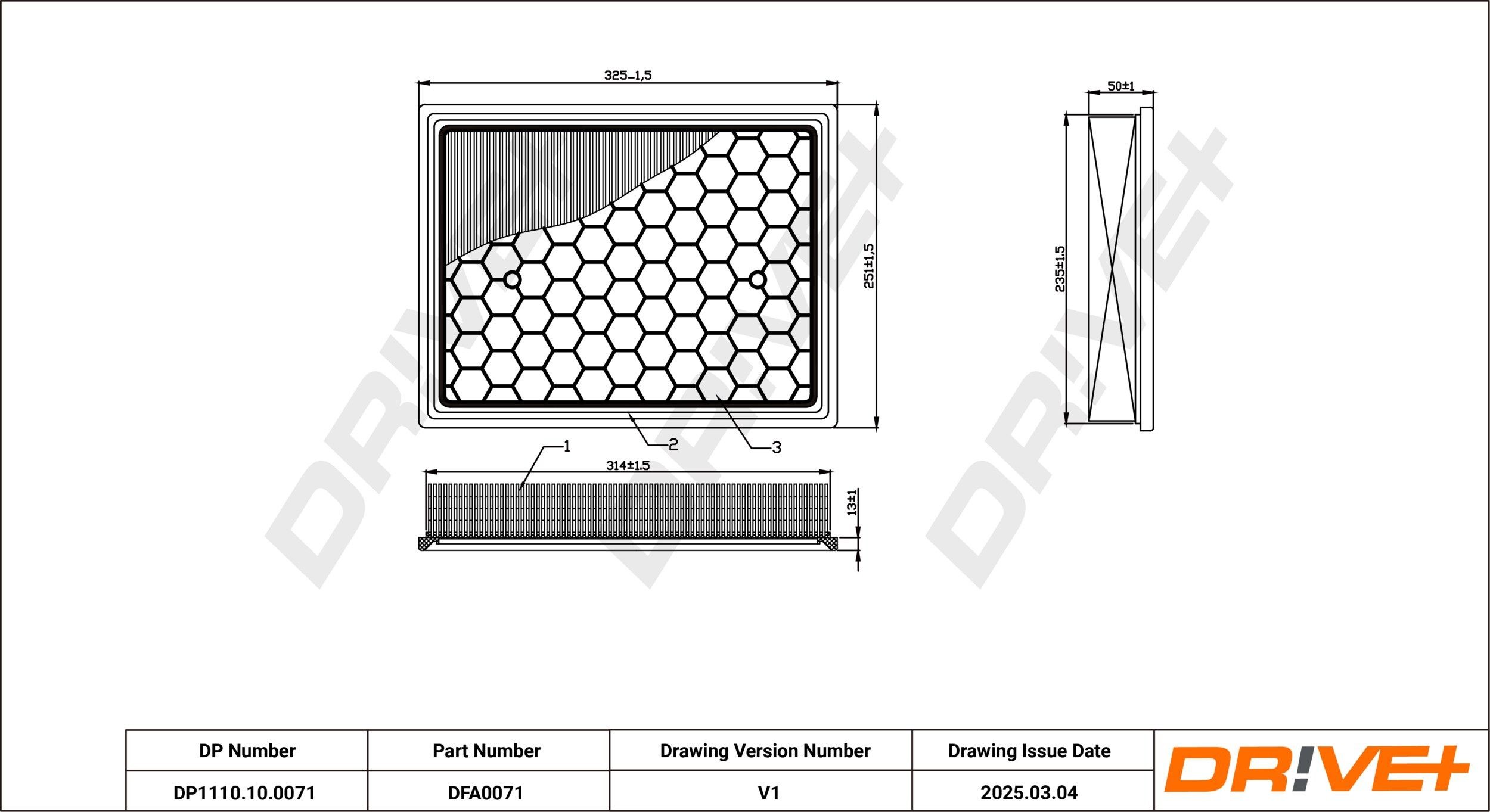 Dr!ve+ DP1110.10.0071: Luftfilter