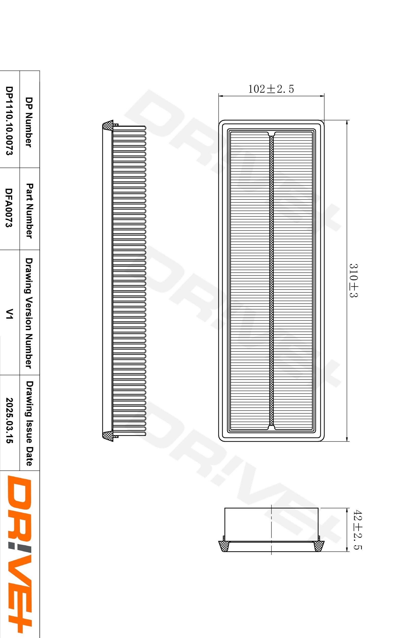 Dr!ve+ DP1110.10.0073: Luftfilter