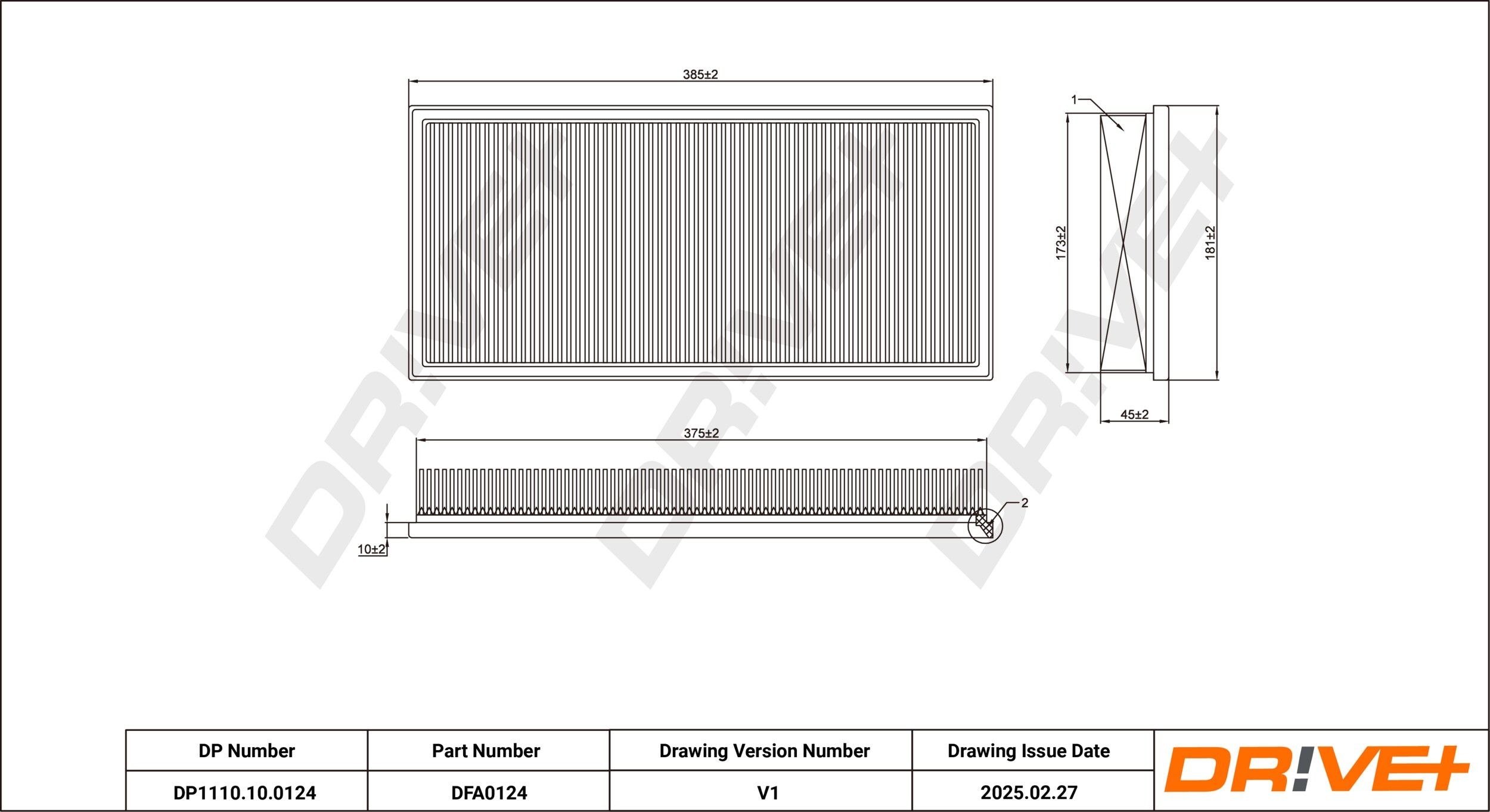 Dr!ve+ DP1110.10.0124: Luchtfilter
