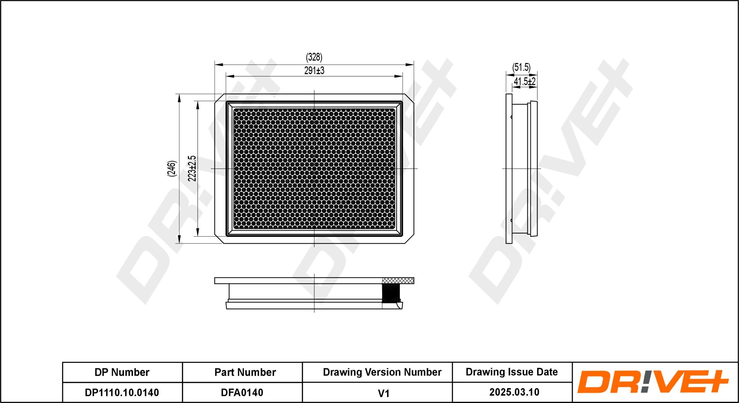 Dr!ve+ DP1110.10.0140: Gaisa filtrs