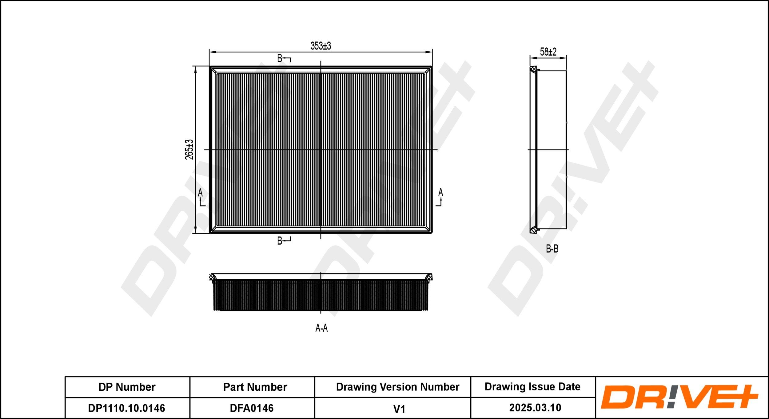 Dr!ve+ DP1110.10.0146: Vzduchový filter