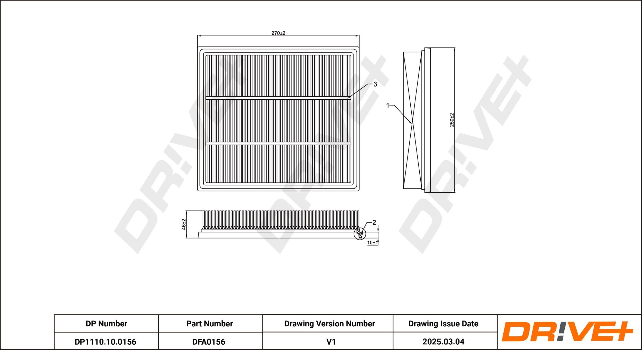 Dr!ve+ DP1110.10.0156: Légszűrő