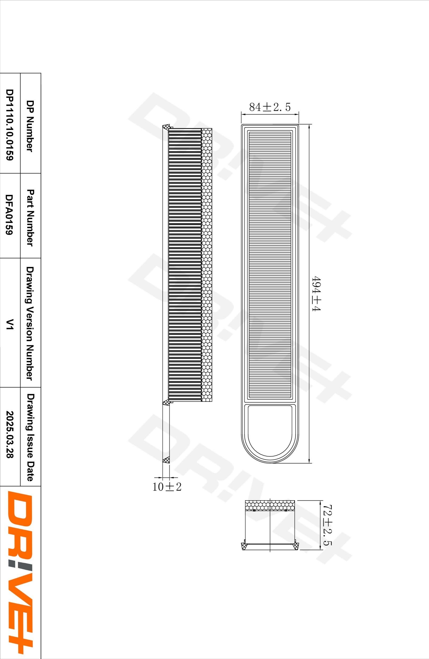 Dr!ve+ DP1110.10.0159: Luchtfilter