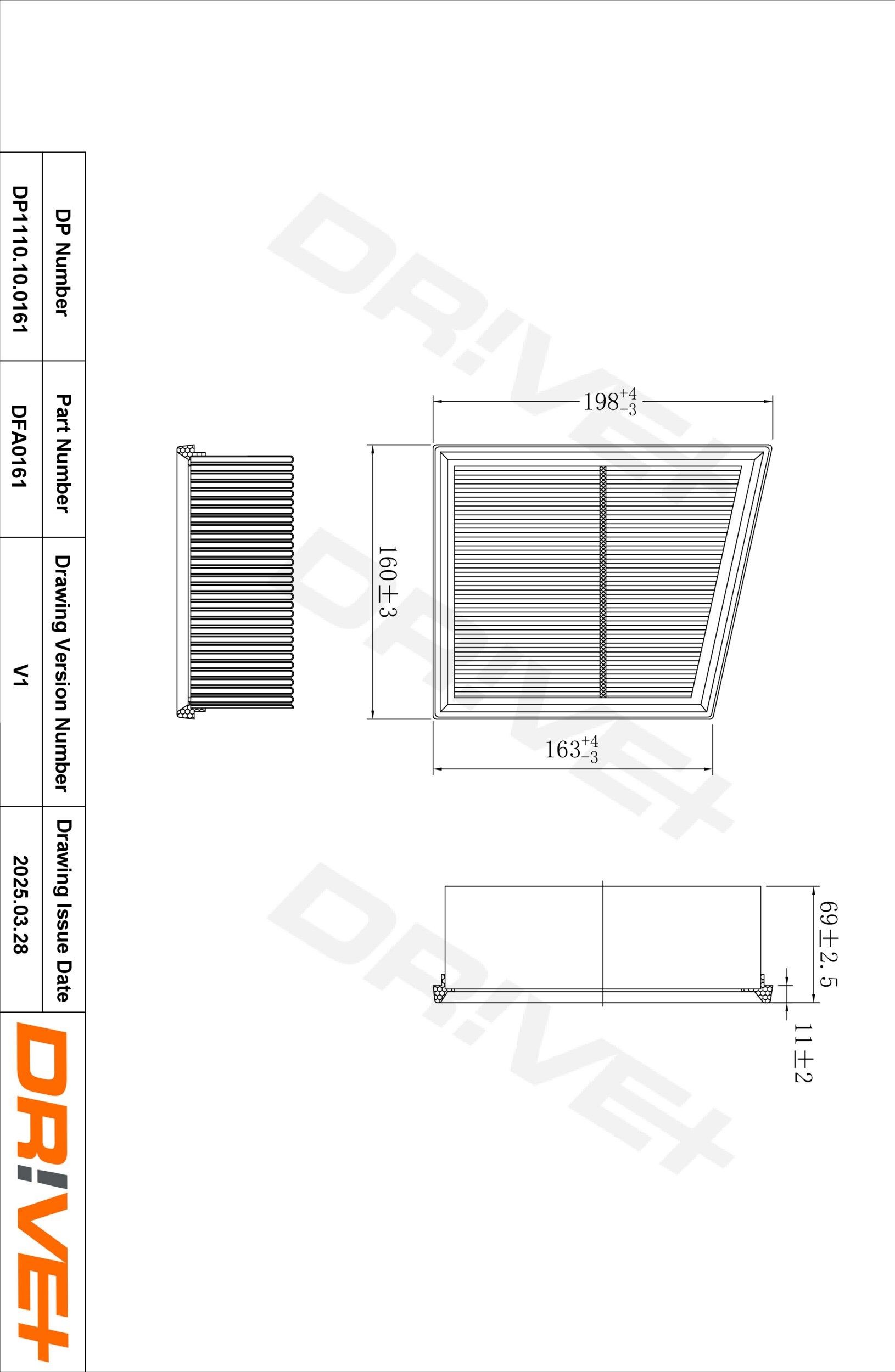 Dr!ve+ DP1110.10.0161: Въздушен филтър