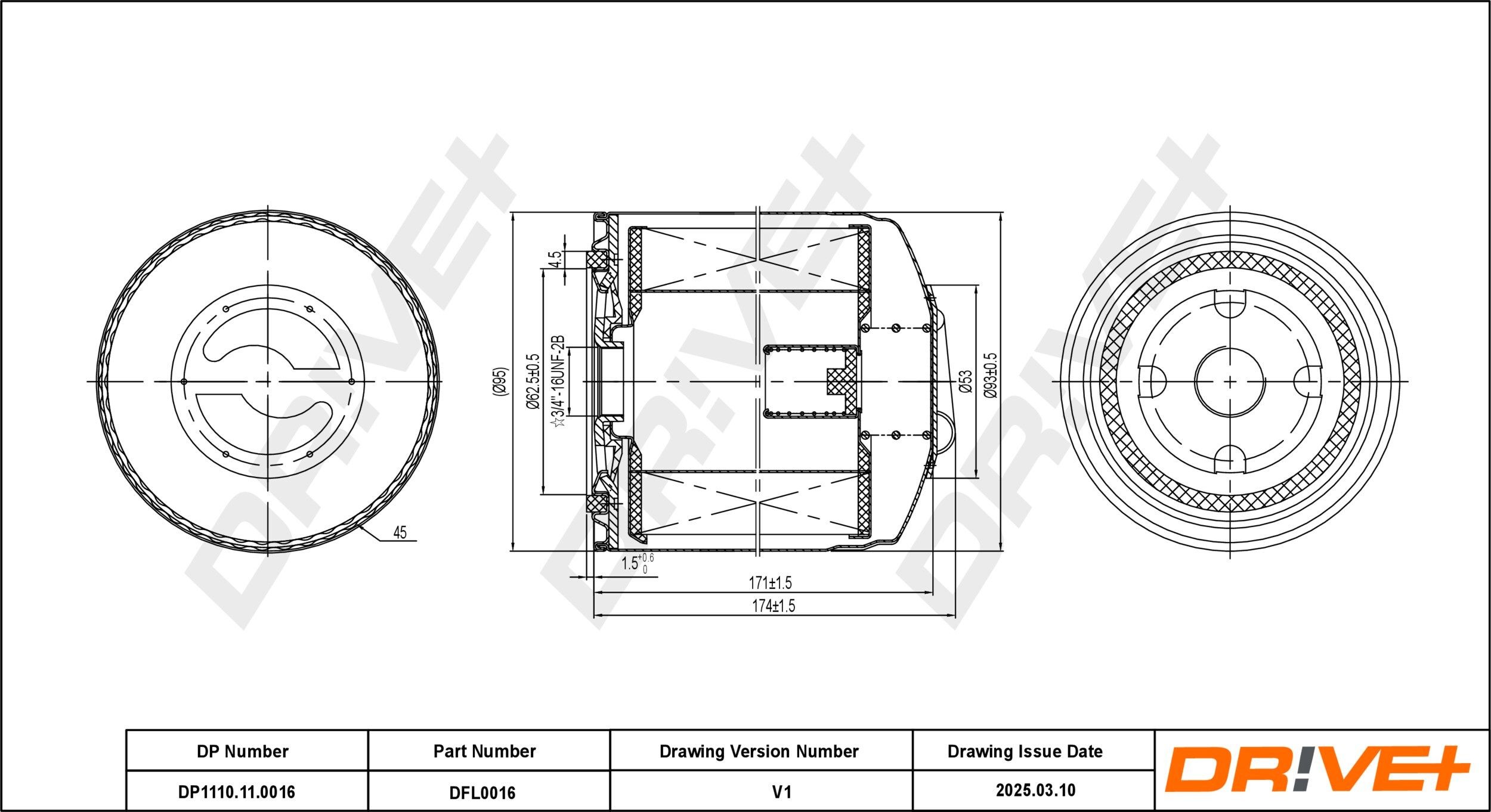 Dr!ve+ DP1110.11.0016: Oliefilter