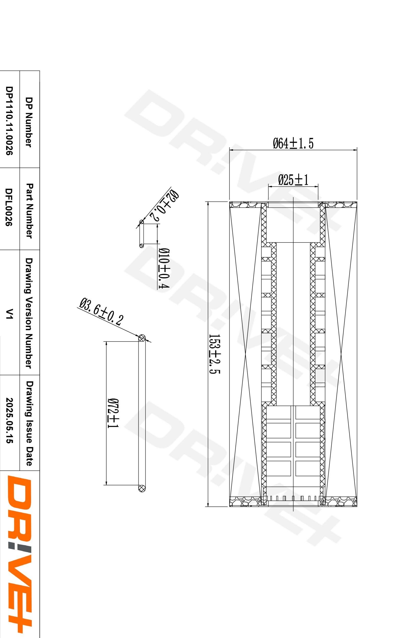 Dr!ve+ DP1110.11.0026: Eļļas filtrs