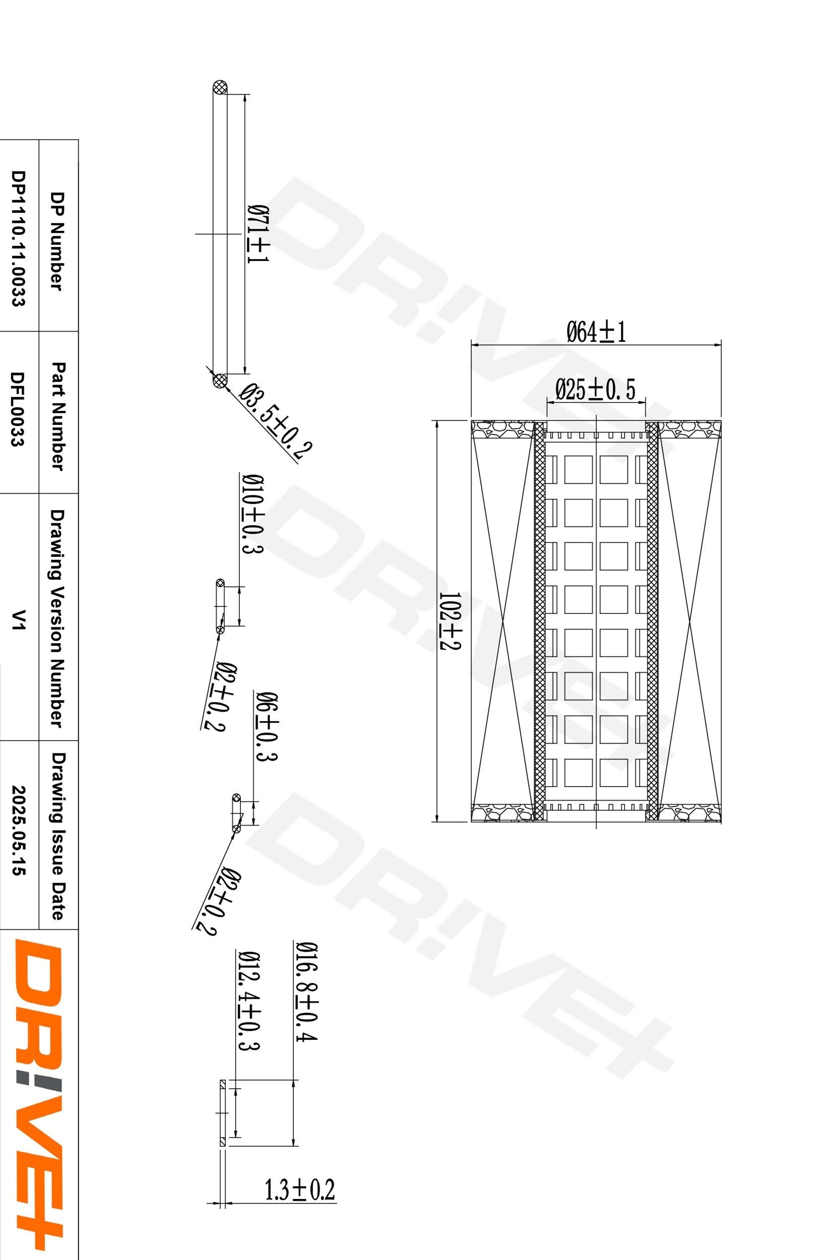 Dr!ve+ DP1110.11.0033: Oliefilter