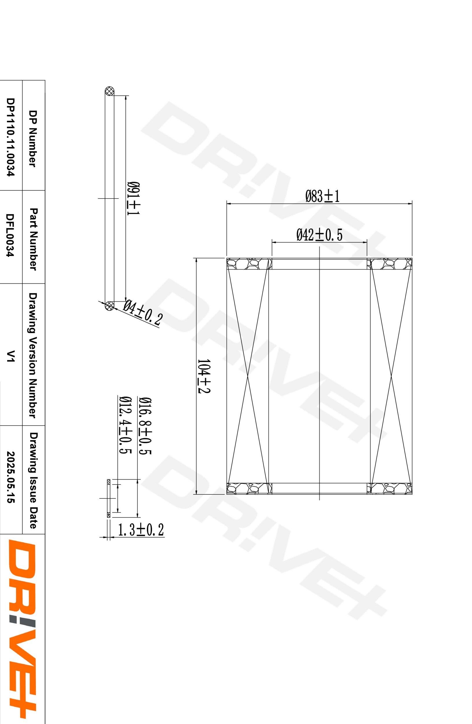 Dr!ve+ DP1110.11.0034: Olejový filtr