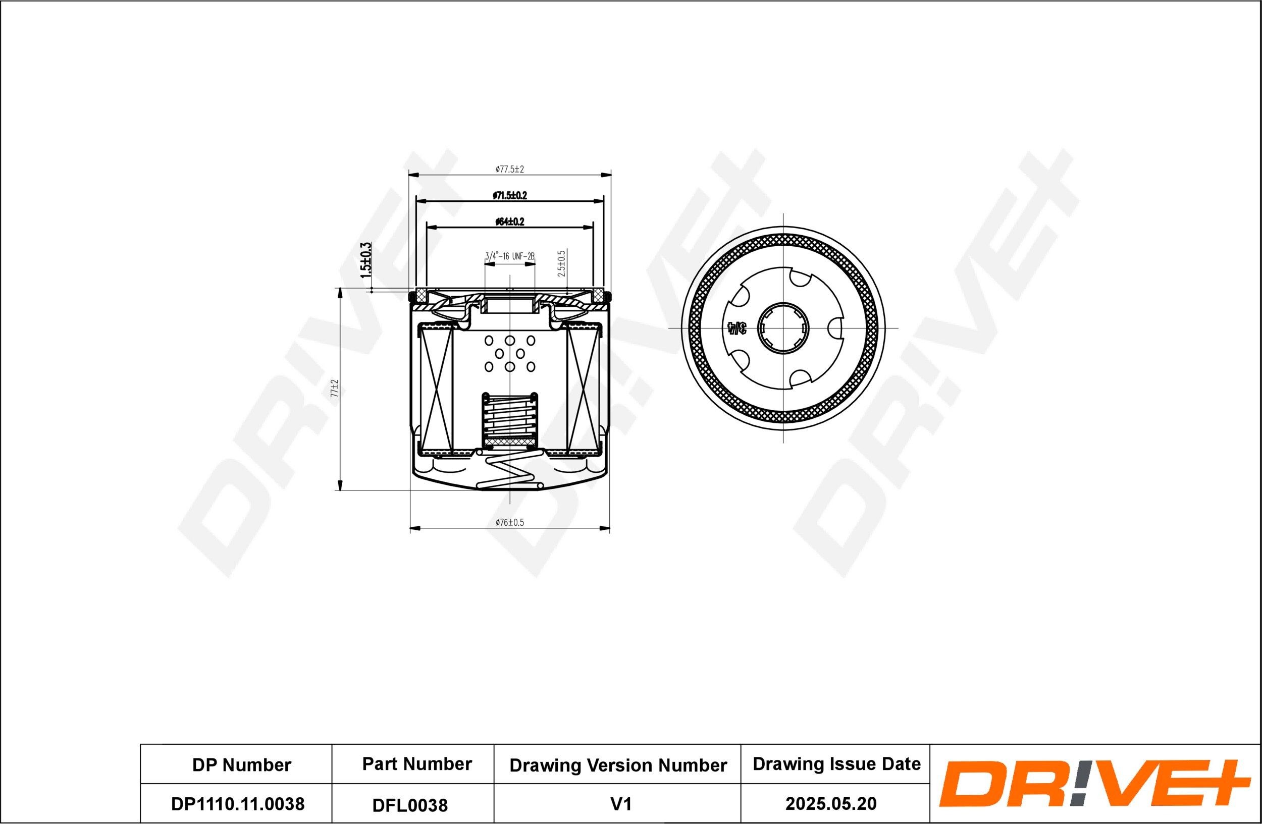 Dr!ve+ DP1110.11.0038: Oliefilter