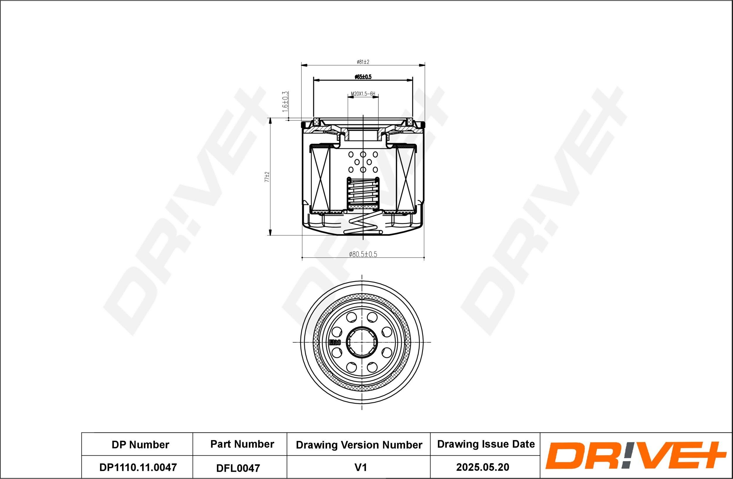 Dr!ve+ DP1110.11.0047: Oliefilter