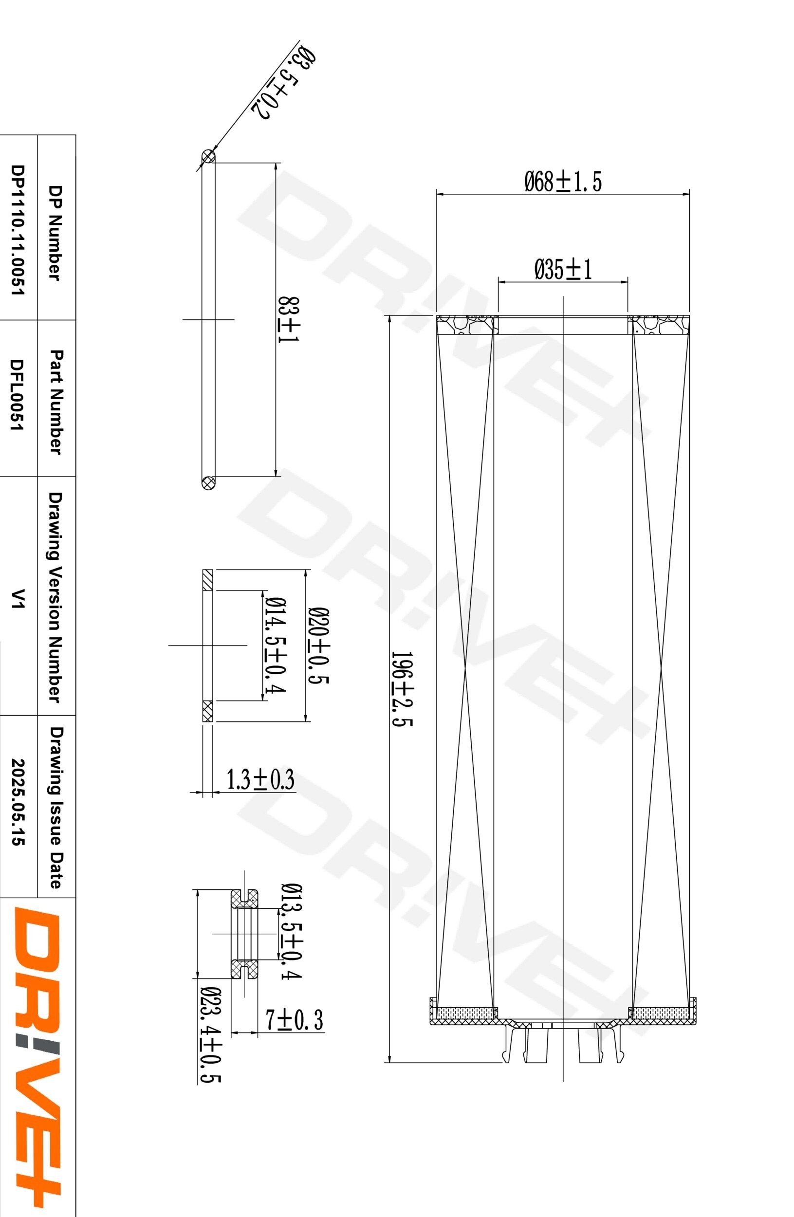 Dr!ve+ DP1110.11.0051: Oliefilter