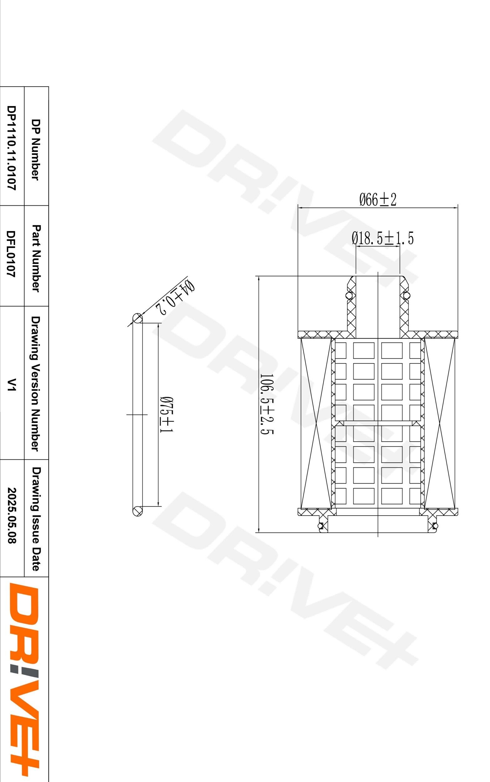 Dr!ve+ DP1110.11.0107: Filtre à huile