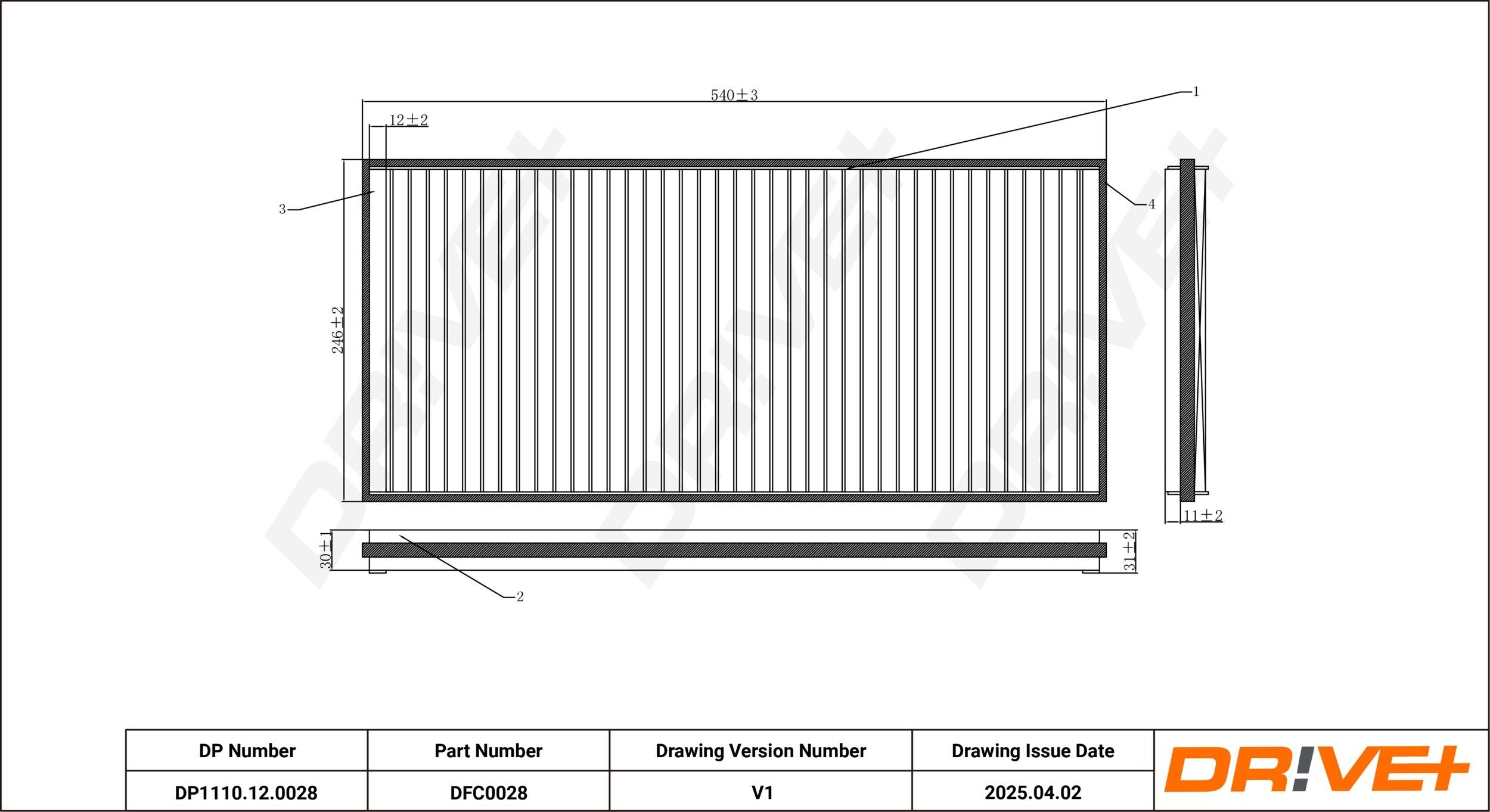 Dr!ve+ DP1110.12.0028: Interieurfilter Stoffilter
