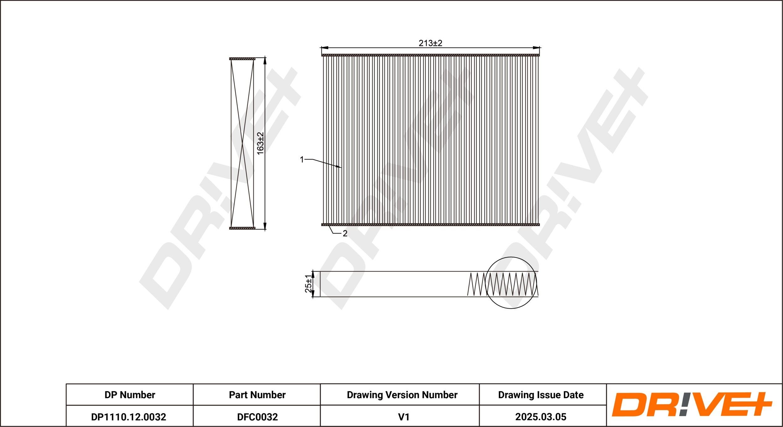Dr!ve+ DP1110.12.0032: Filtro abitacolo Filtro particellare