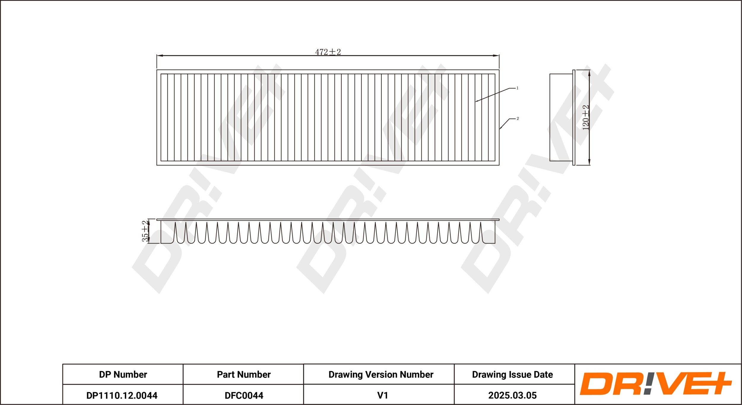 Dr!ve+ DP1110.12.0044: Pollenfilter Partikelfilter