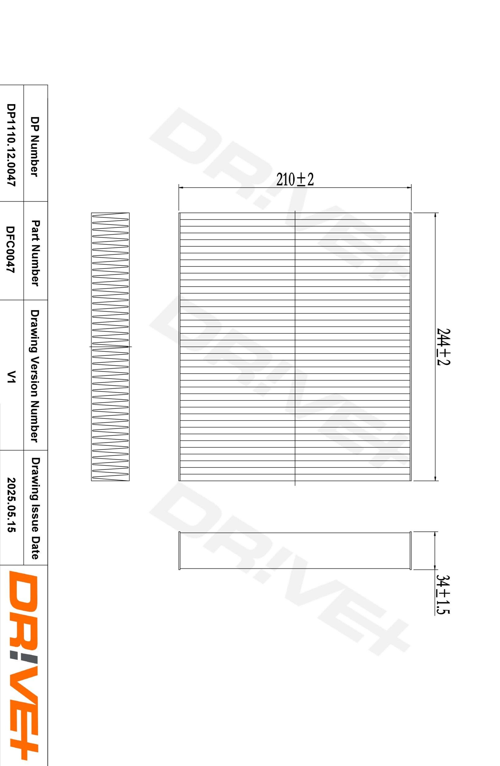 Dr!ve+ DP1110.12.0047: Interieurfilter Stoffilter