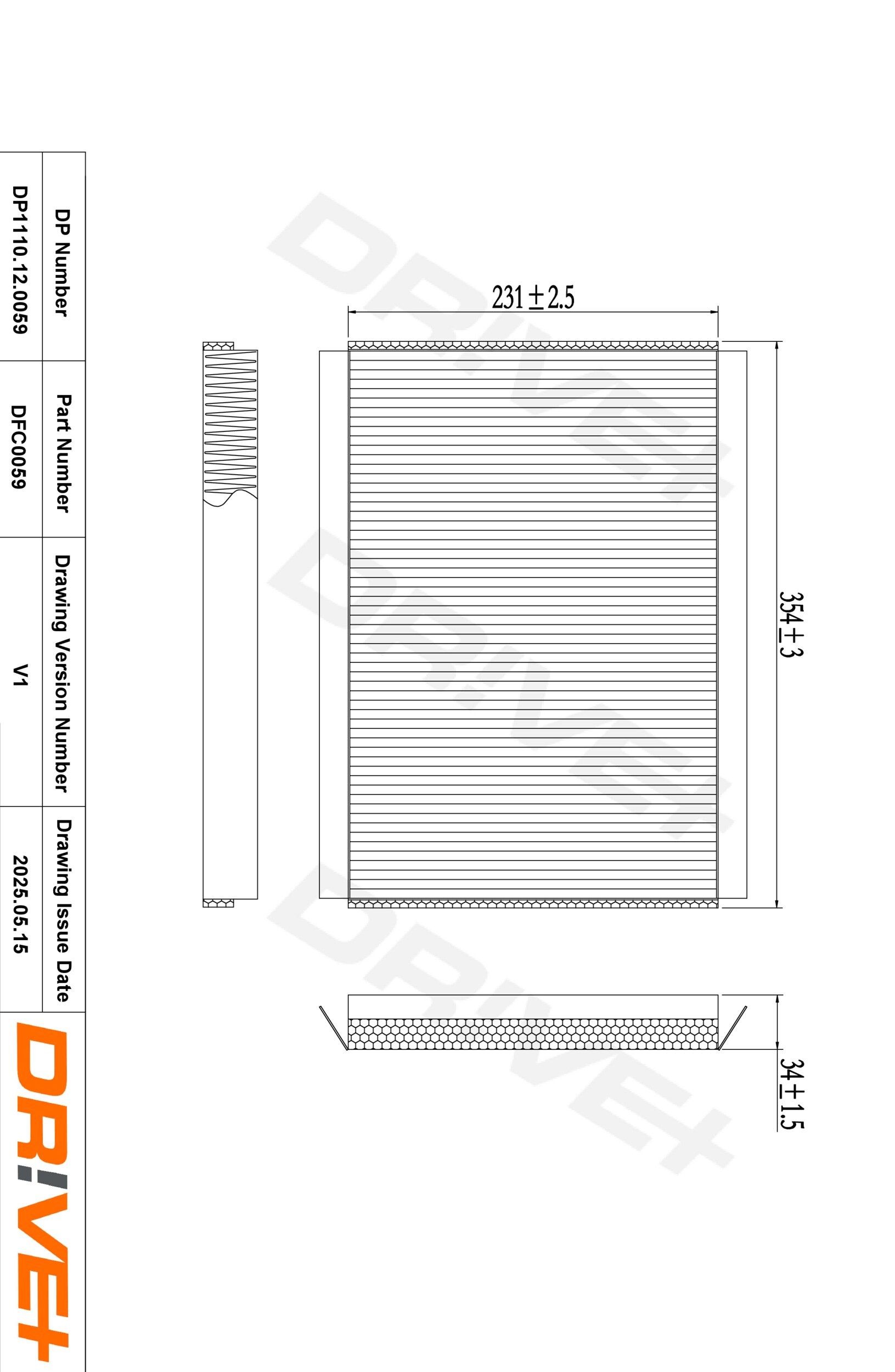 Dr!ve+ DP1110.12.0059: Pollenfilter Partikelfilter