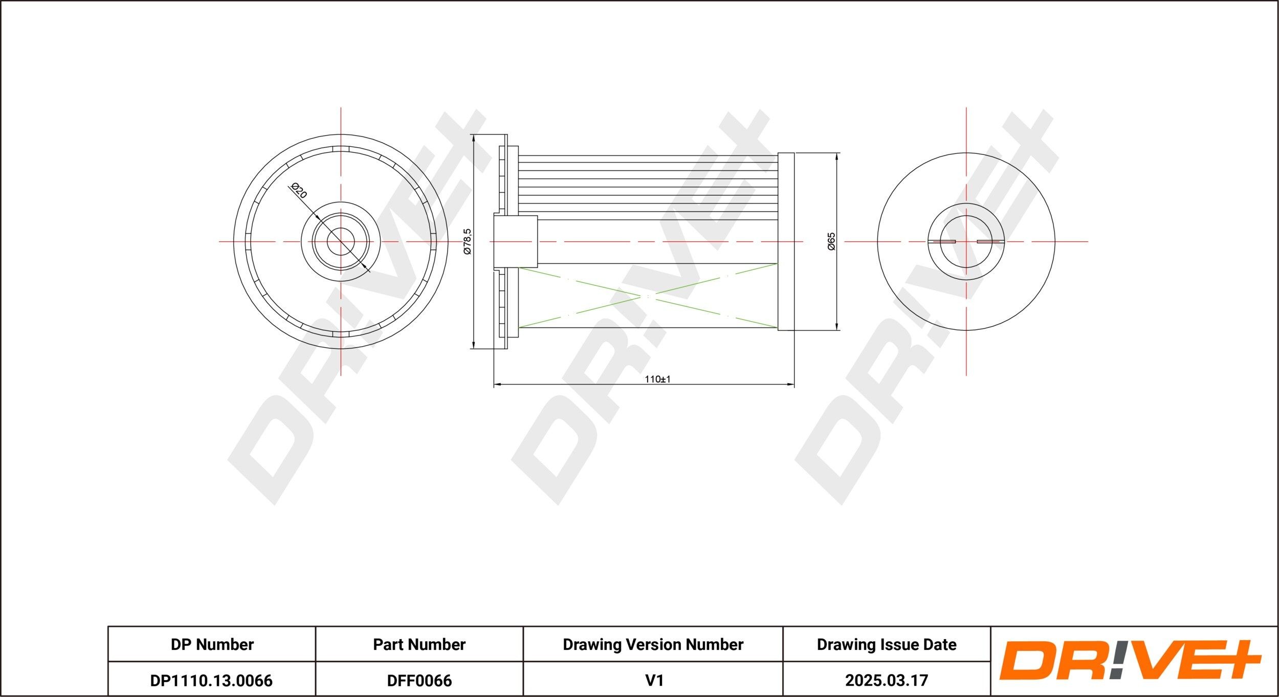 Dr!ve+ DP1110.13.0066: Üzemanyagszűrő