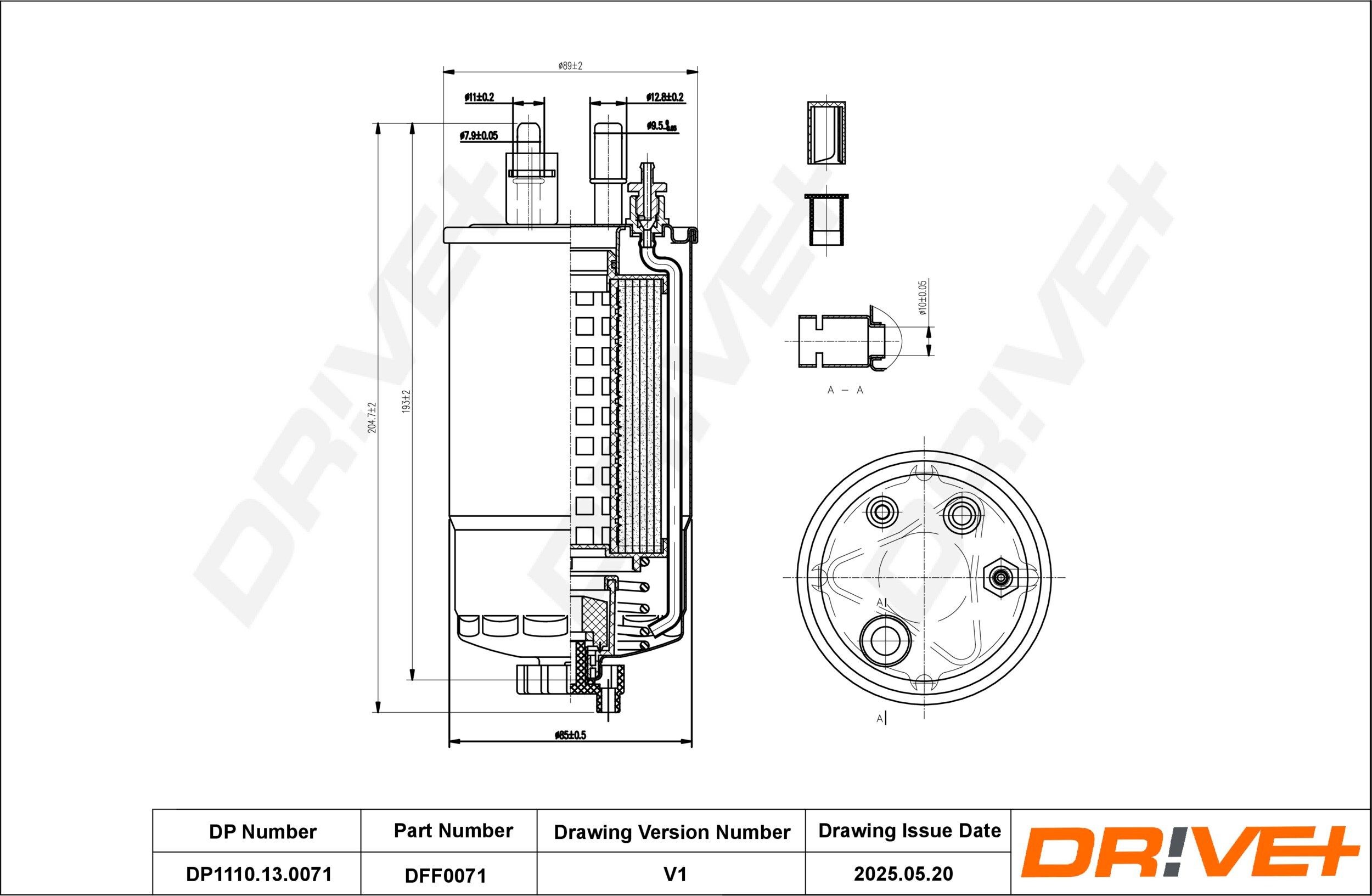 Dr!ve+ DP1110.13.0071: Palivový filter