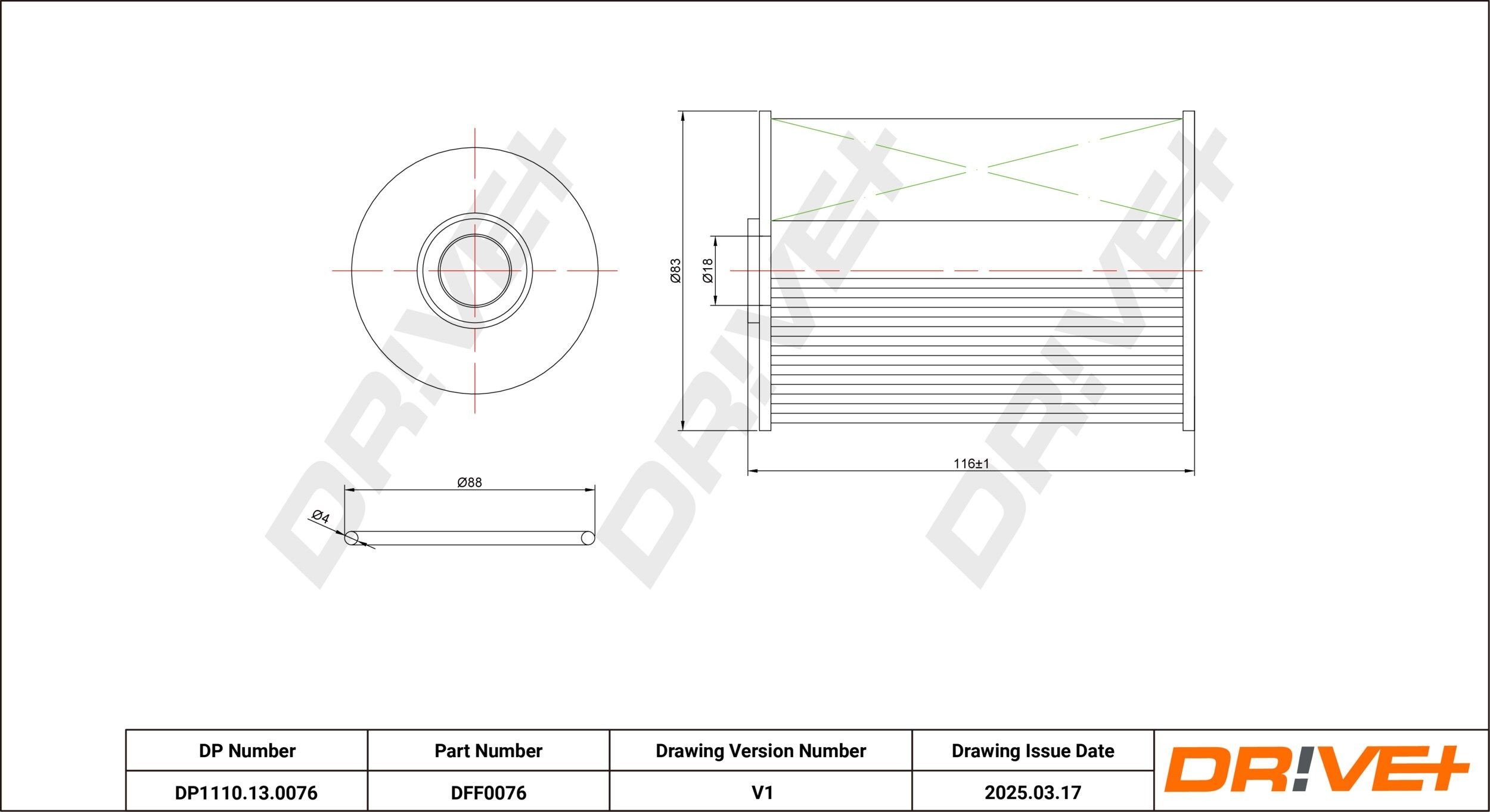 Dr!ve+ DP1110.13.0076: Üzemanyagszűrő