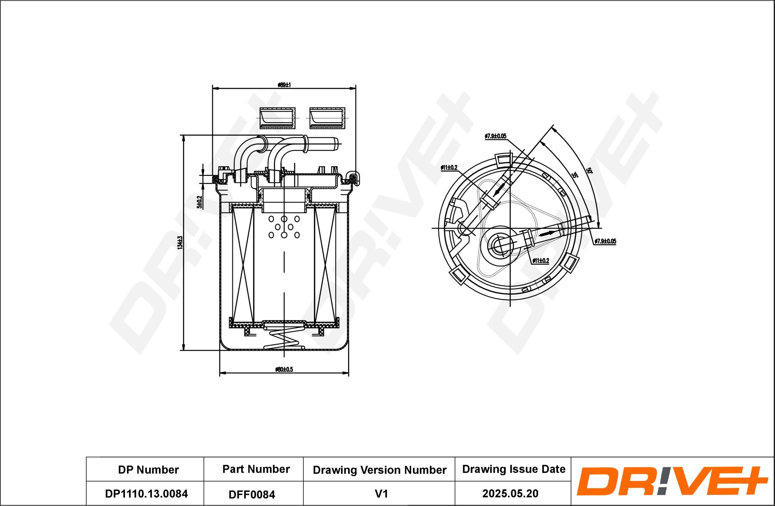Dr!ve+ DP1110.13.0084: Горивен филтър с лагер