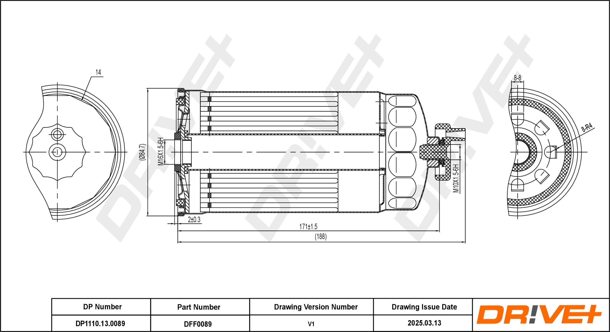 Dr!ve+ DP1110.13.0089: Bränslefilter med lager