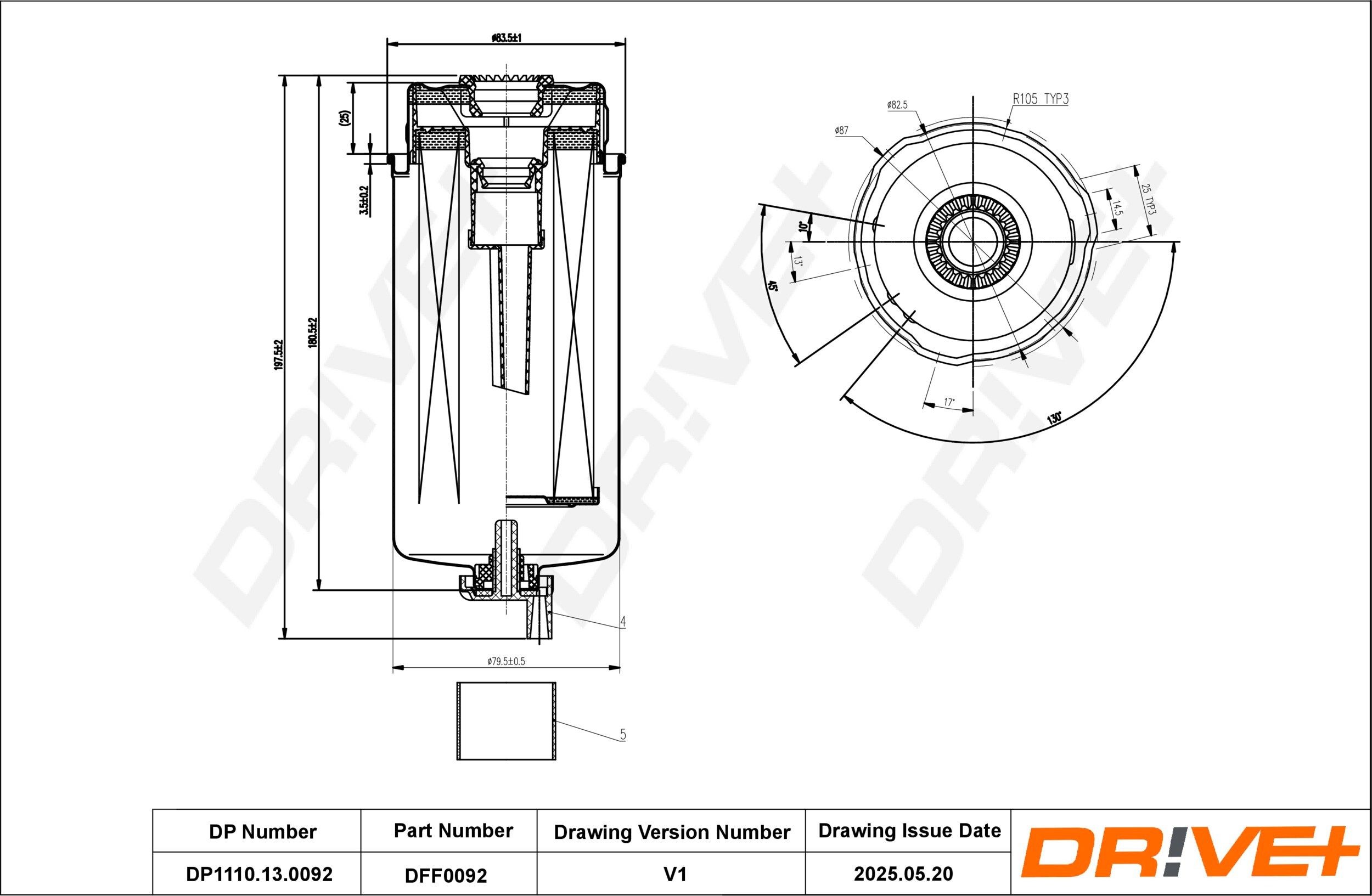 Dr!ve+ DP1110.13.0092: Brandstoffilter
