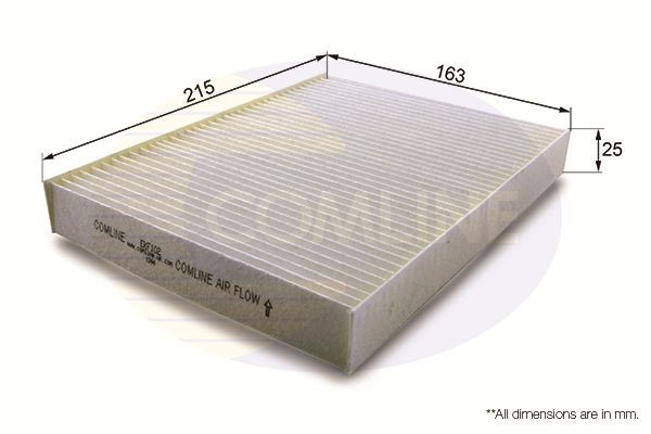 COMLINE EKF102 Innenraumfilter Pollenfilter, nur mit Originalhalterung montierbar