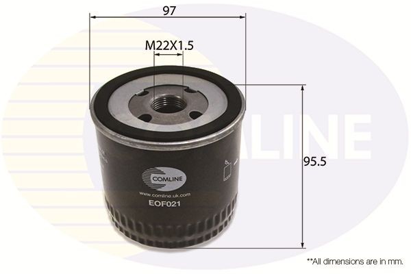 COMLINE EOF021: Filtro de aceite con válvula bloqueo de retorno