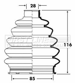 FIRST LINE FCB6083: Asmanchetten set Thermoplastic, Met bellen