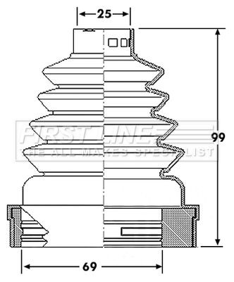 FIRST LINE FCB6190: Asmanchetten set Trilobe Thermoplastic, Met bellen