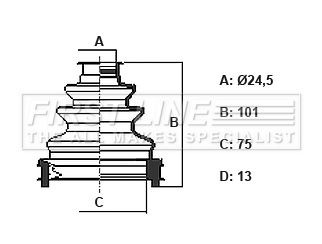 FIRST LINE FCB6425: Asmanchetten set Trilobe Thermoplastic, Met bellen