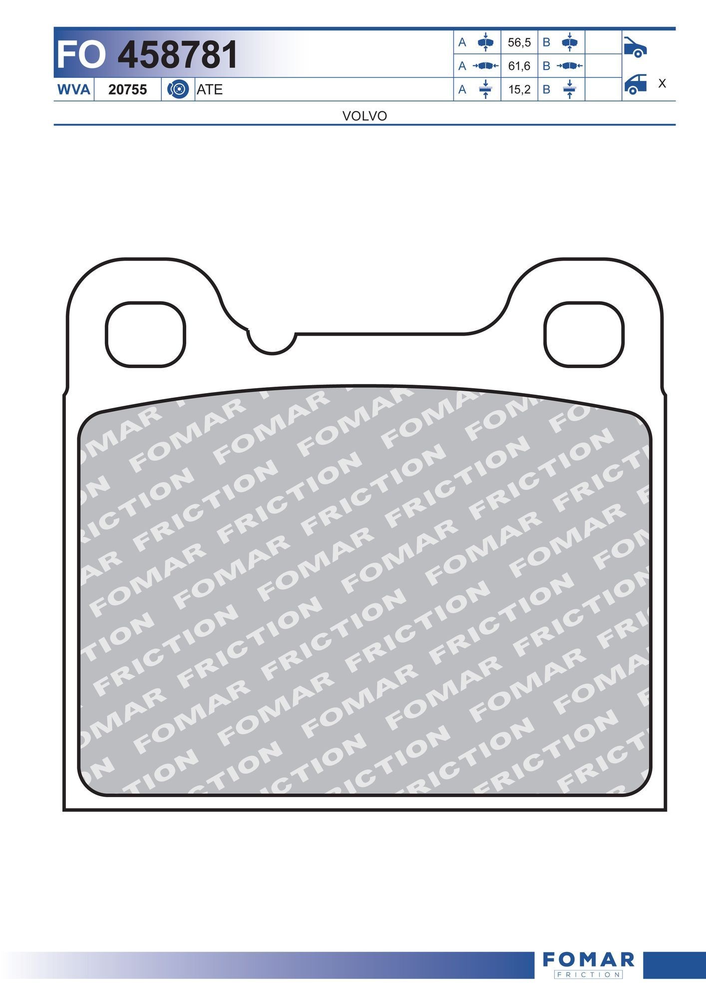 FOMAR Friction FO 458781: Plăcuțe de frână