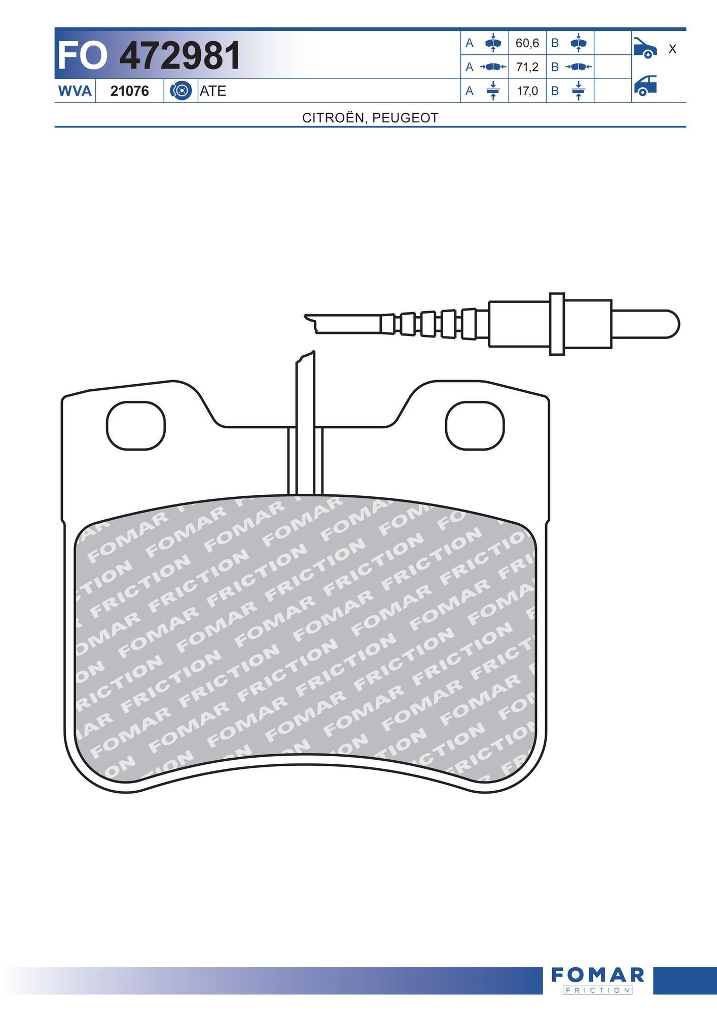 FOMAR Friction FO 472981: Bremžu kluči