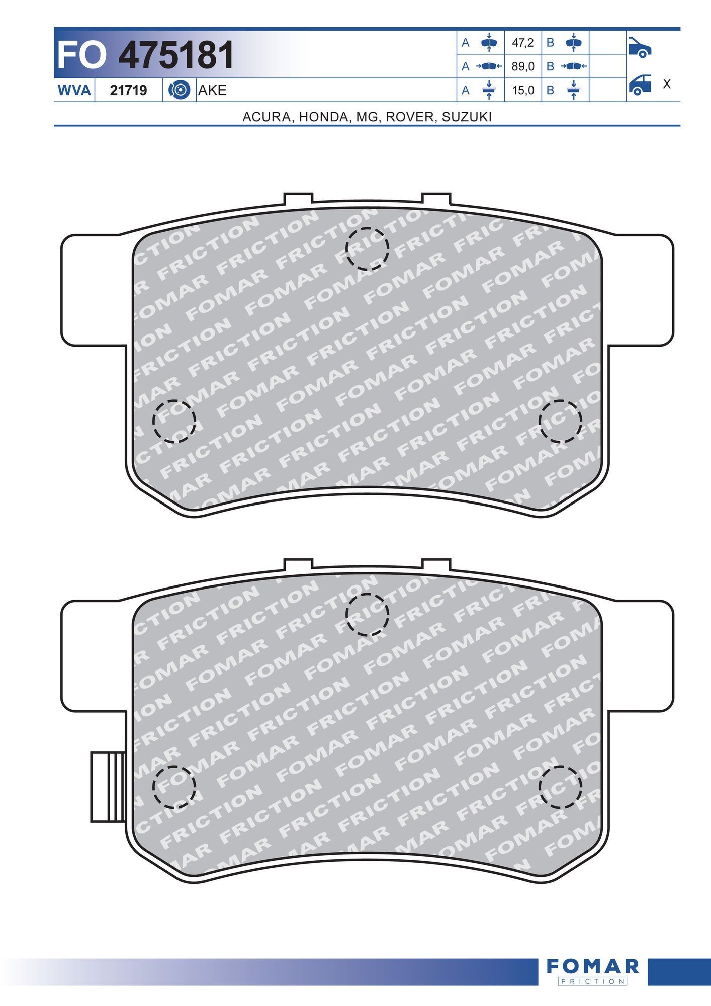 FOMAR Friction FO 475181 Bremsbeläge