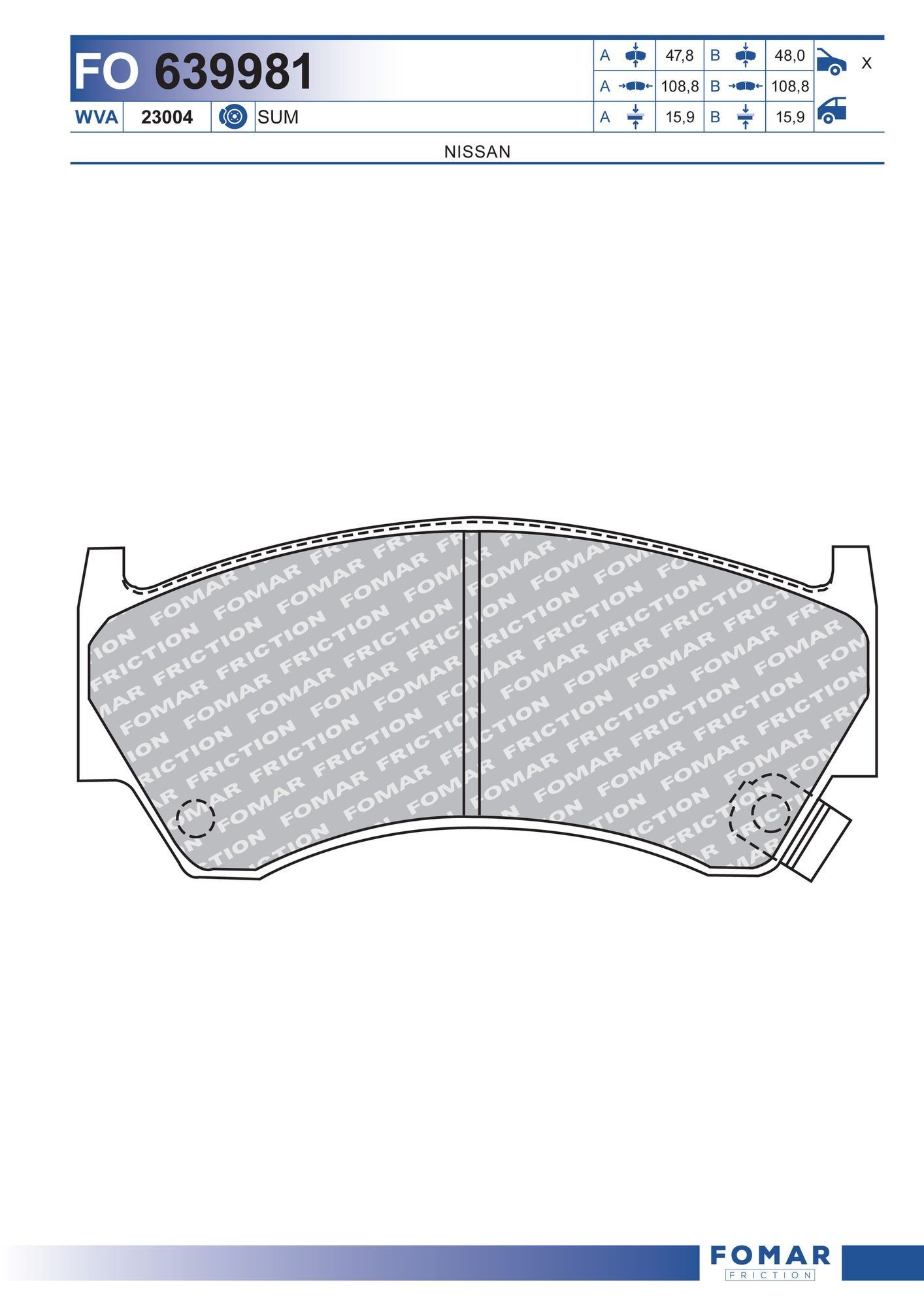 FOMAR Friction FO 639981: Bremseklodser