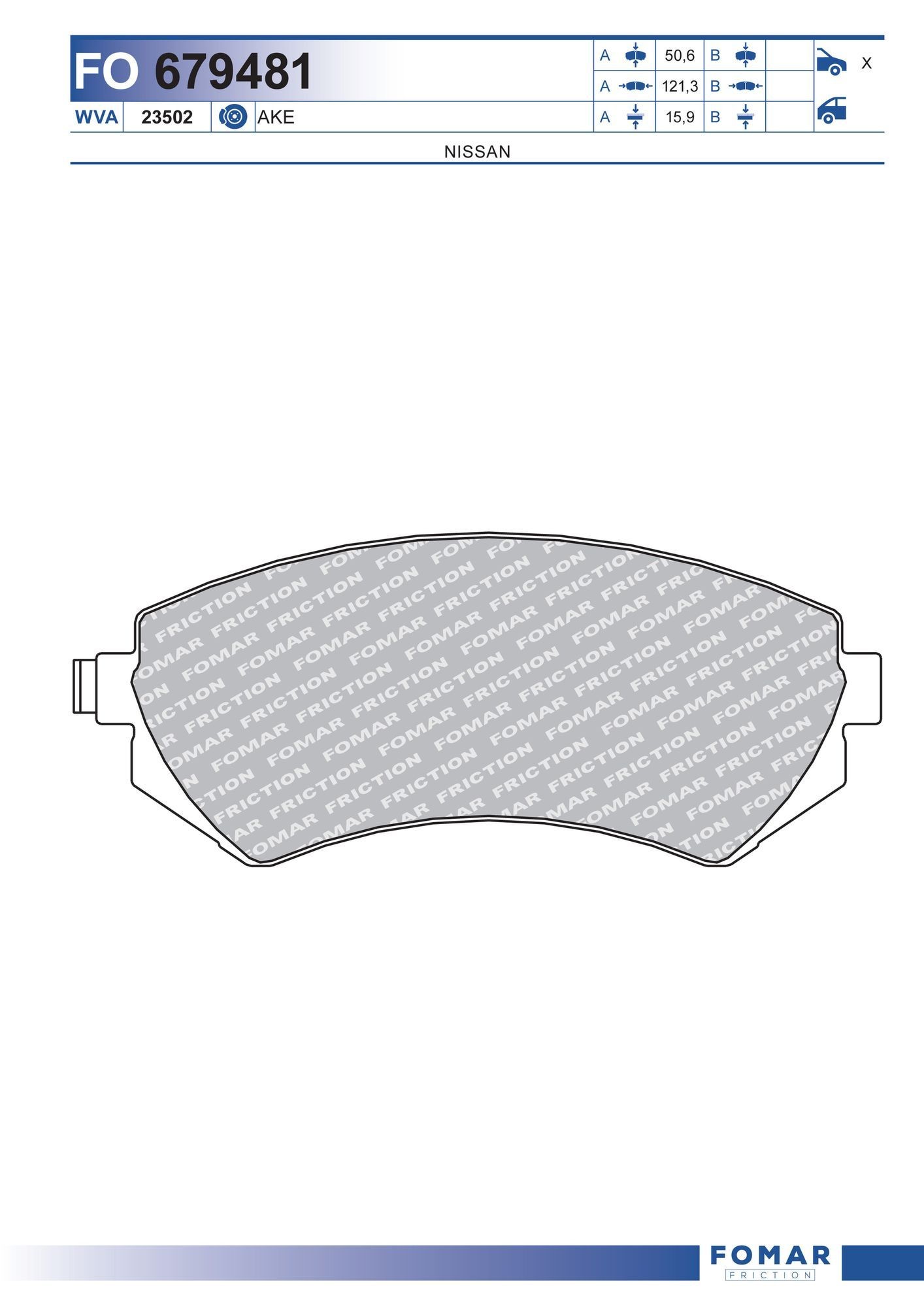 FOMAR Friction FO 679481: Bremseklodser