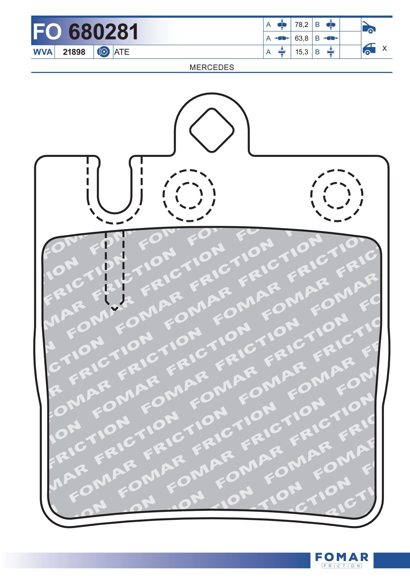 FOMAR Friction FO 680281: Plaquettes de frein