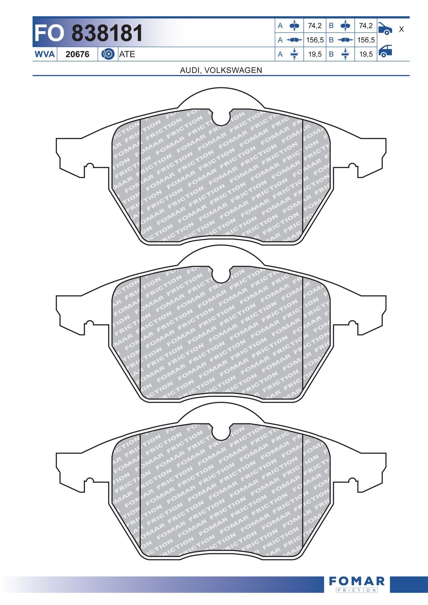 FOMAR Friction FO 838181: Bremsbeläge