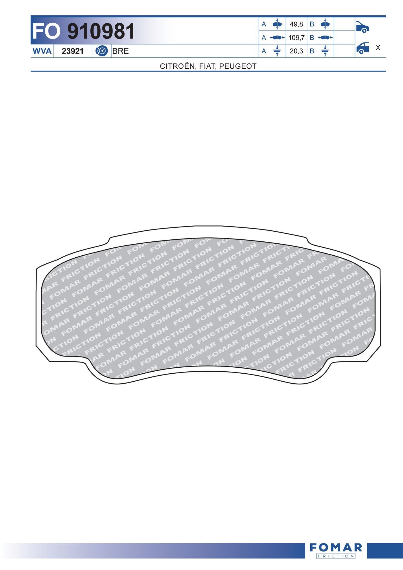 FOMAR Friction FO 910981: Remblokken