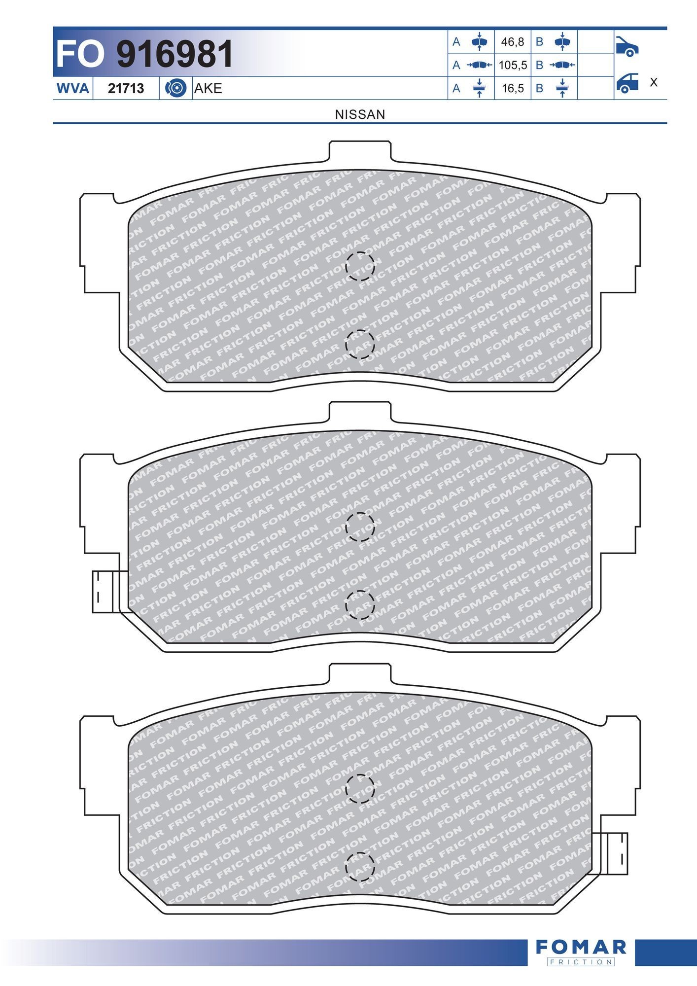 FOMAR Friction FO 916981: Bremseklodser