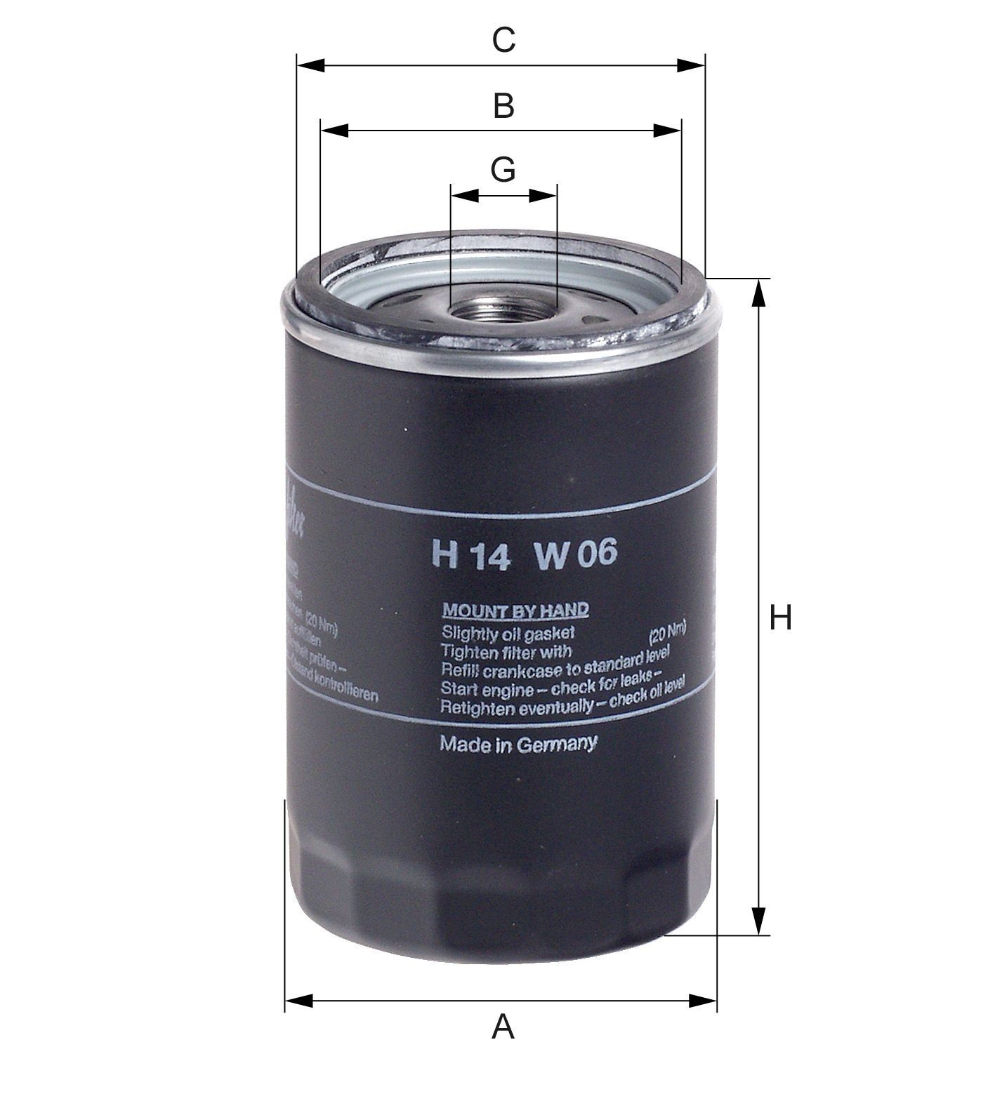 HENGST FILTER H14W06: Olajszűrő