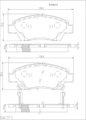 NPS H360A54: Bromsbelägg framaxel
