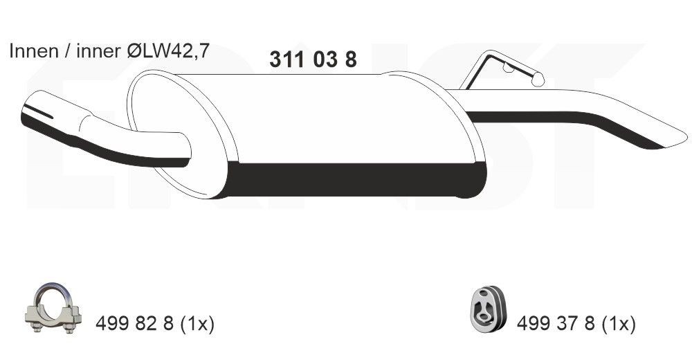 ERNST 311038: Lõppsummuti 740mm