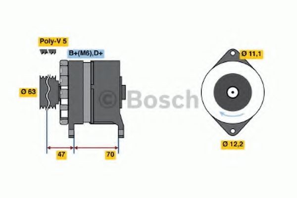 BOSCH 0 120 488 287: Alternador 70A