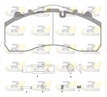 ROADHOUSE JSX 2637.20: Bromsbelägg framaxel, med tillbehör